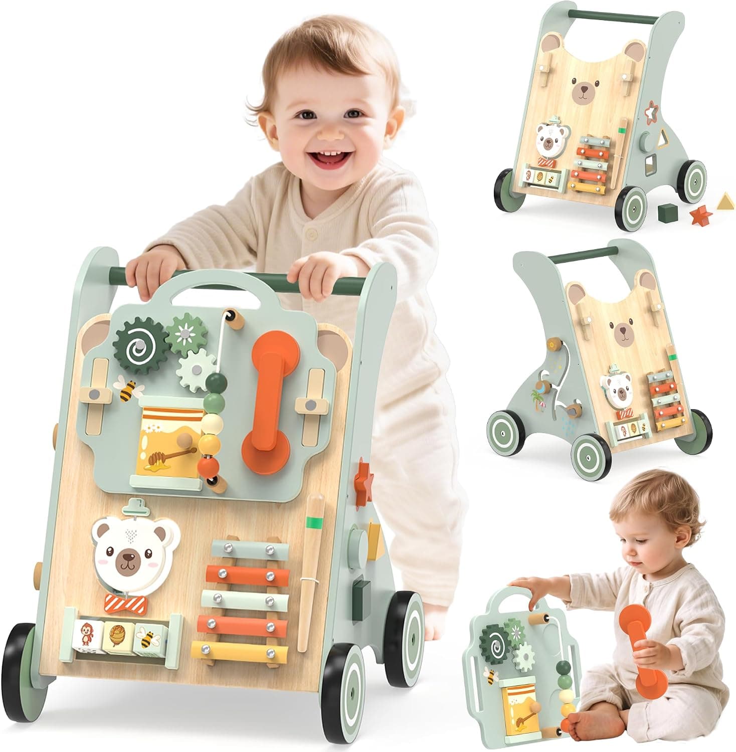 Wooden Push Baby Walker