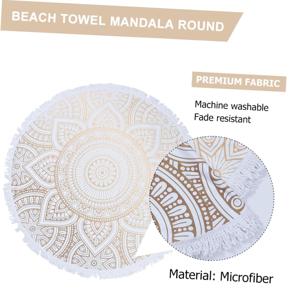 Mandala Round Beach Towel